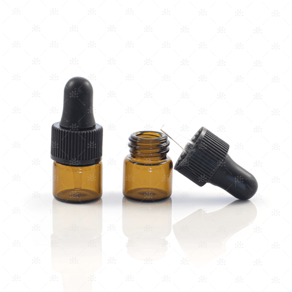 1 Dram AMBER Glass Vial - Dropper - buy Pack of 144