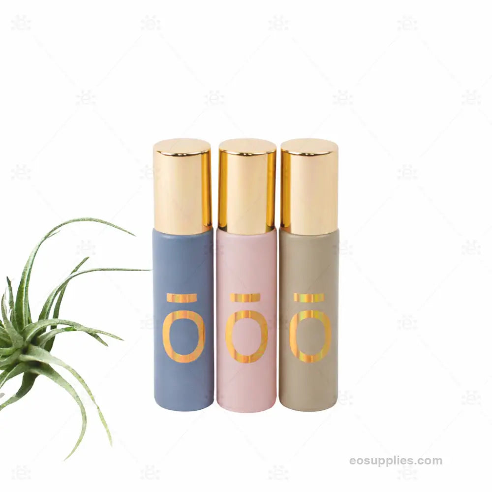 10ml dōTERRA Nordica Roller Bottles Set with Gold Caps (3pk) Glass Roller Bottle