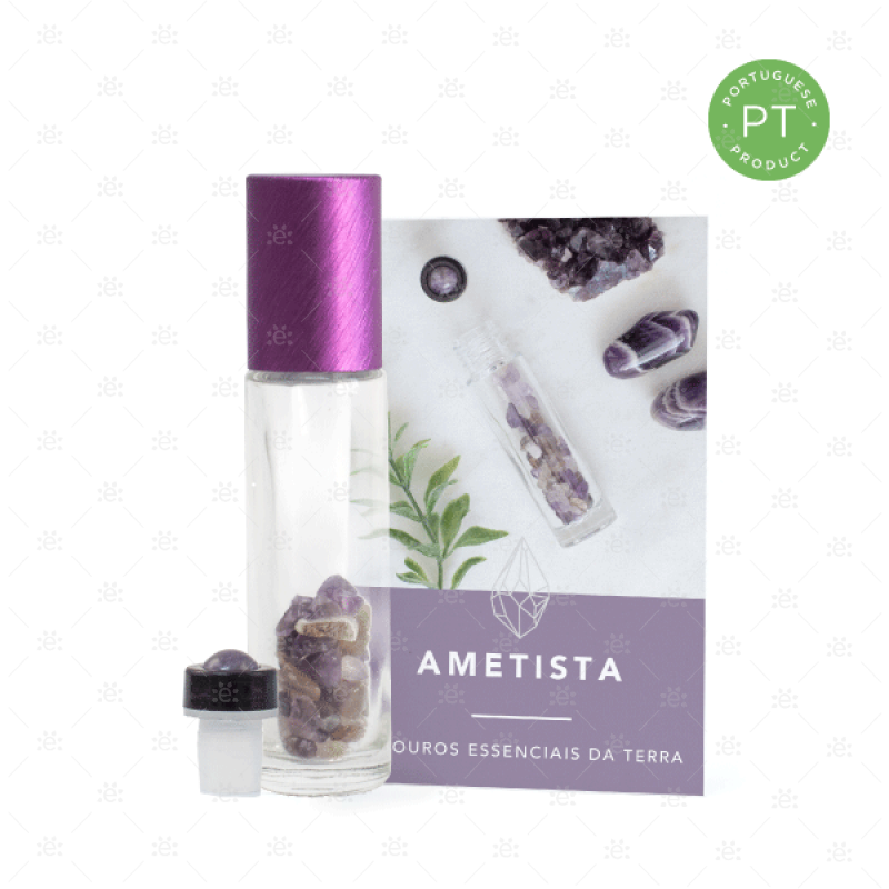 Amethyst Gemstone Roller Bottle Set - Portuguese Glass