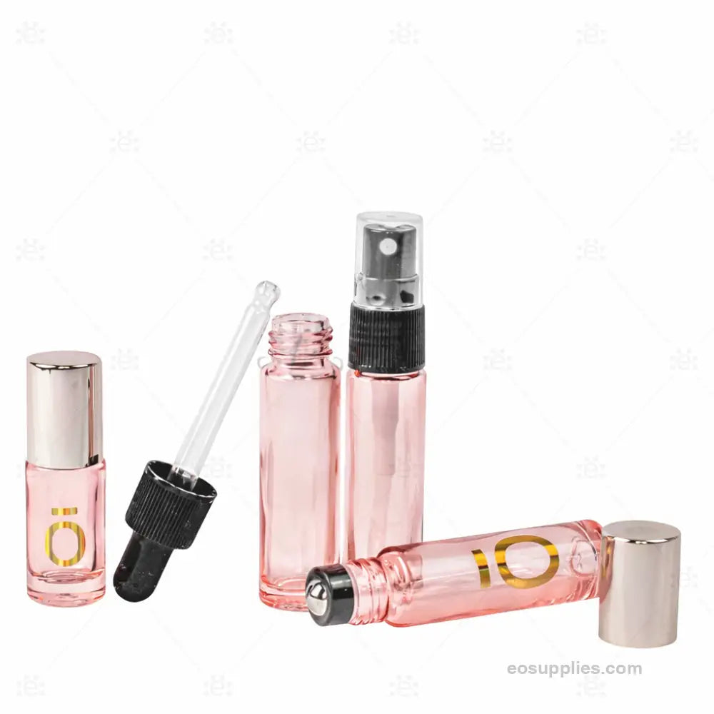 dōTERRA Transparent Pink Bottle Set (4pk) Glass Roller Bottle