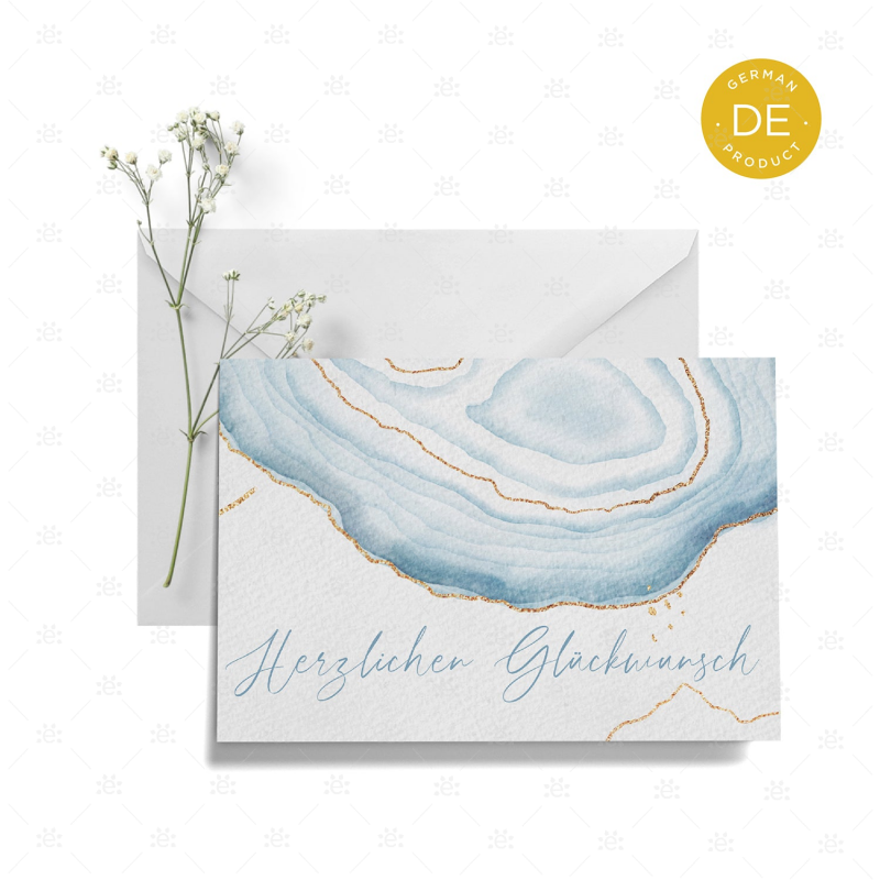 Gemstone Card Set - Congrats / Just To Say Welcome (Set Of 9 Cards 3 Each) German Gift Cards