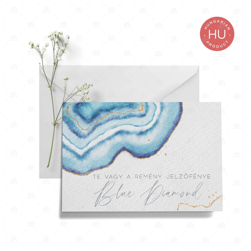 Gemstone Rank Recognition Card - Blue Diamond Hungarian Gift Cards