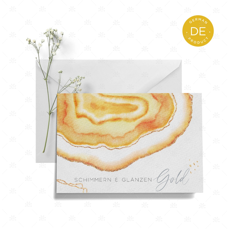 Gemstone Rank Recognition Card - Gold German Gift Cards