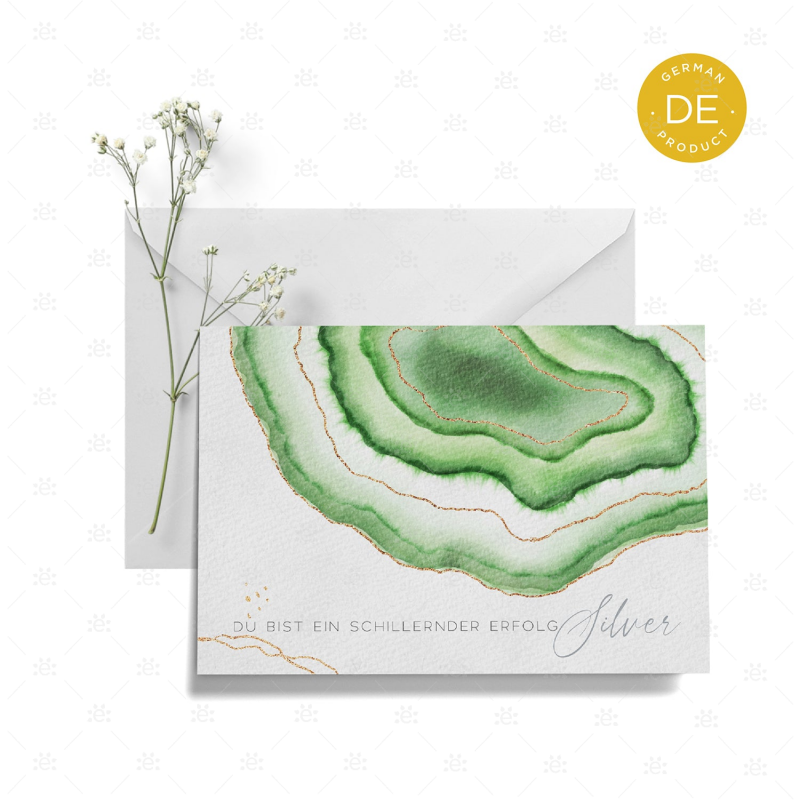 Gemstone Rank Recognition Card - Silver German Gift Cards