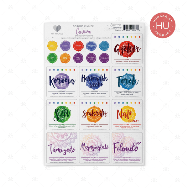 MyMakes : Chakra Energy Healing - Label Sheet - HUNGARIAN - Essential ...