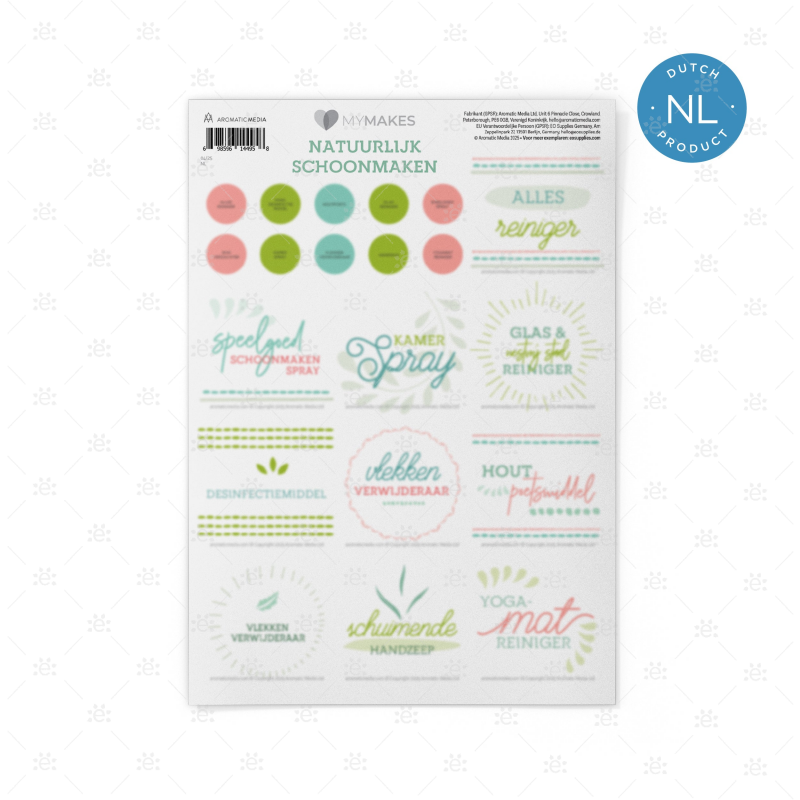 MyMakes: Green Cleaning - Label Sheet - DUTCH Labels