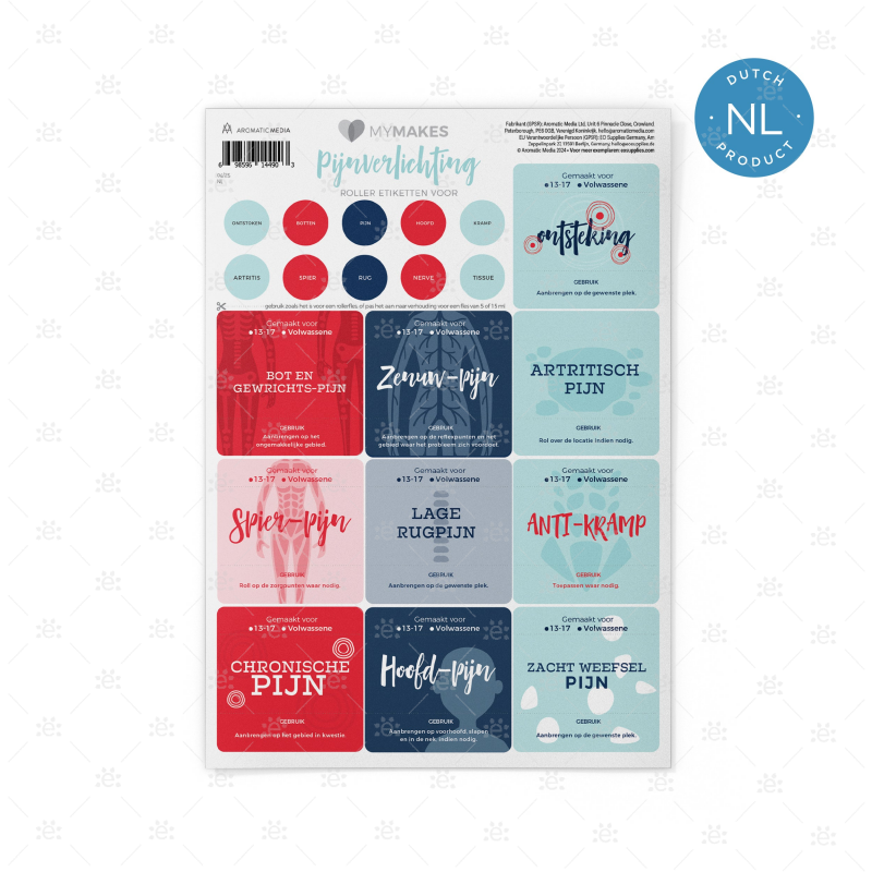 MyMakes: Pain Relief - Label Sheet - DUTCH Labels