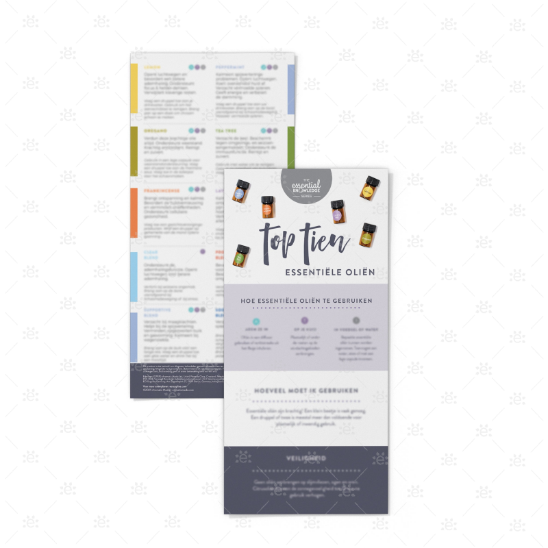 Top Ten Essential Oils Rack Card (Single) - DUTCH Rack Cards