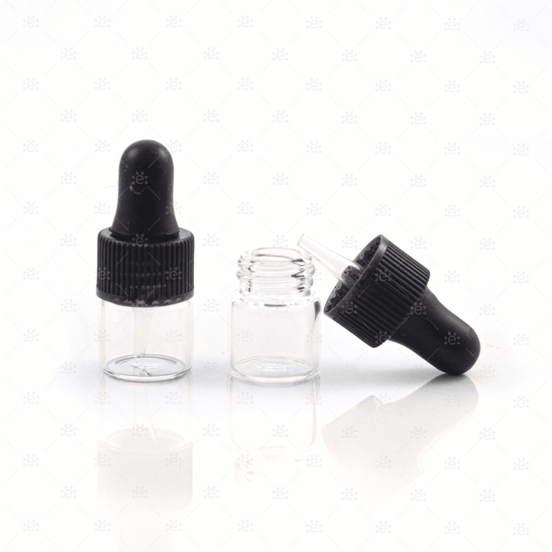 1/4 (1Ml) Dram Clear Glass Dropper Bottles (5 Pack) Roller Bottle