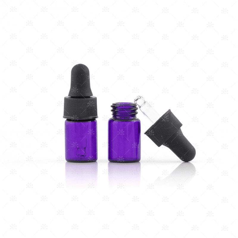 5/8 (2Ml) Dram Purple Glass Dropper Bottles (5 Pack)