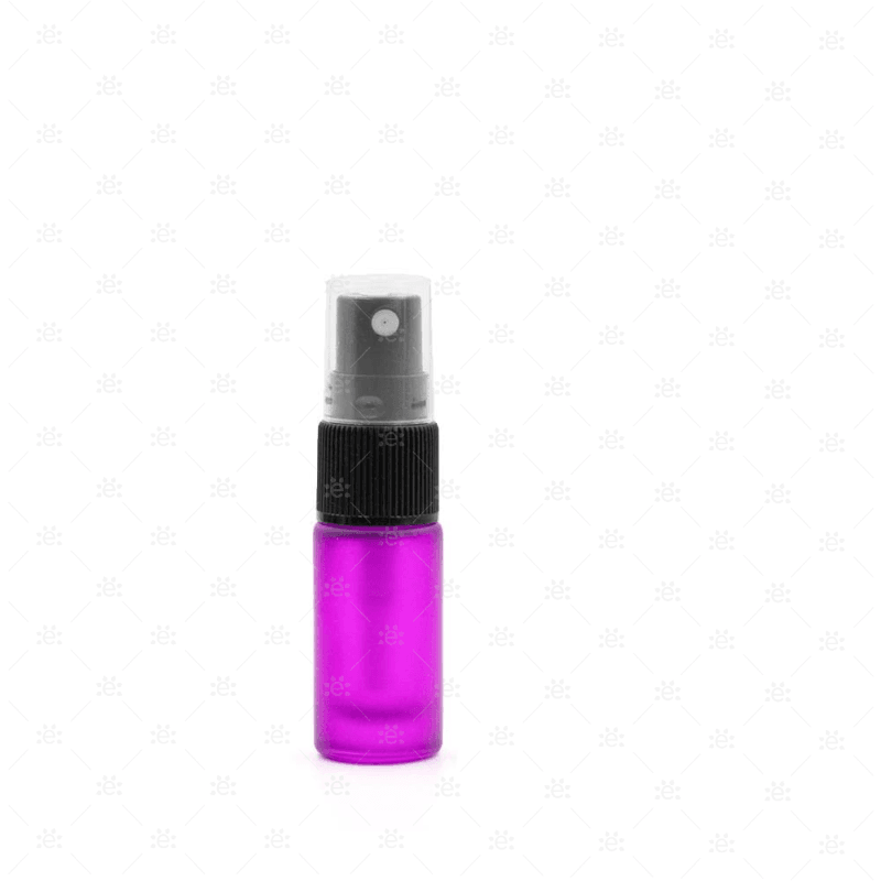 5Ml Purple Deluxe Frosted Glass Spray Bottle (5 Pack)