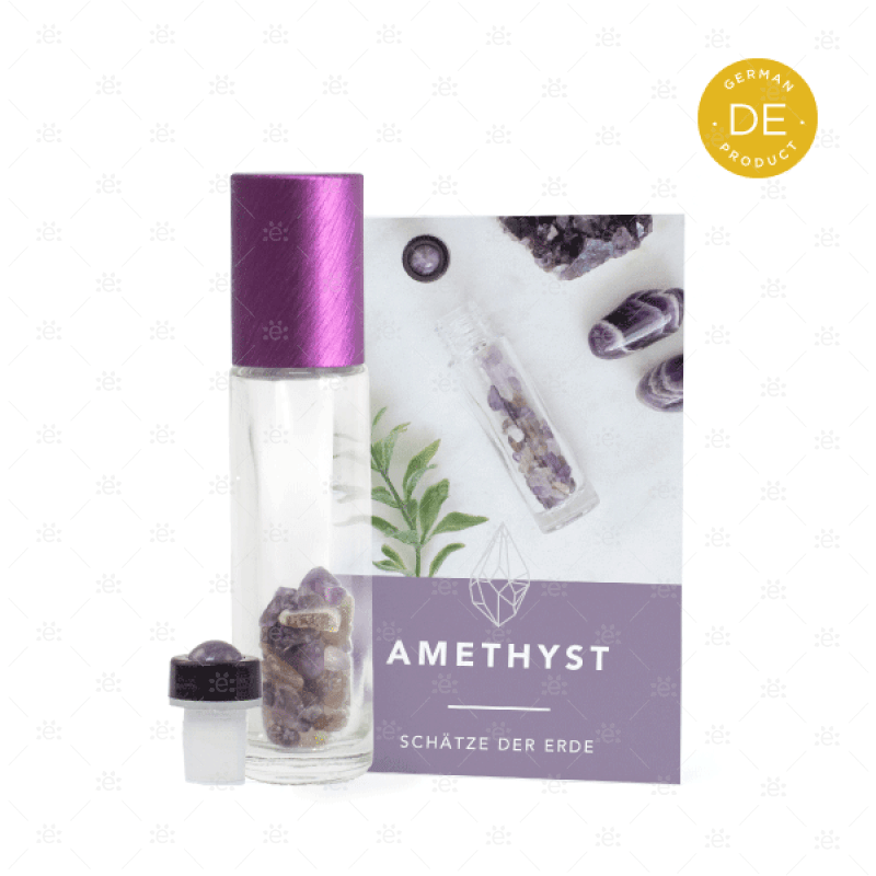 Amethyst Gemstone Roller Bottle Set - German Glass