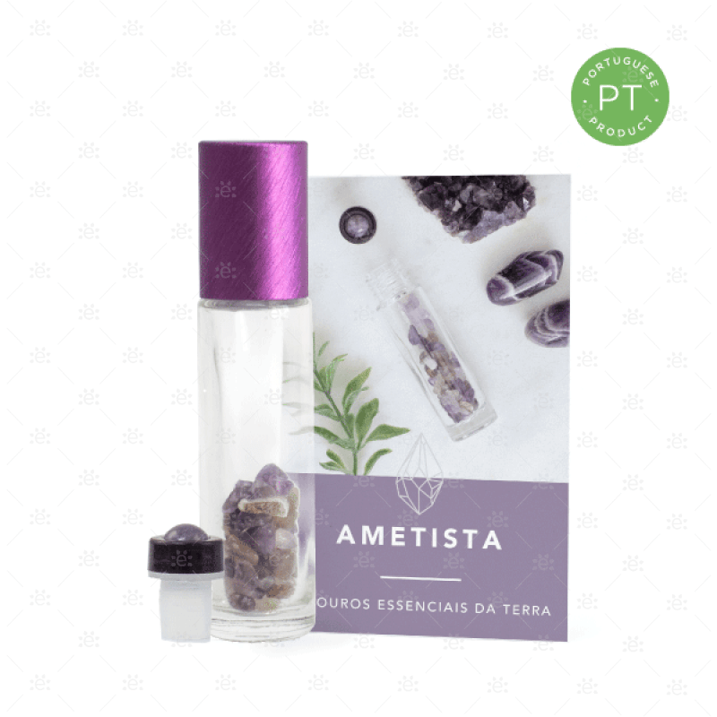 Amethyst Gemstone Roller Bottle Set - Portuguese Glass