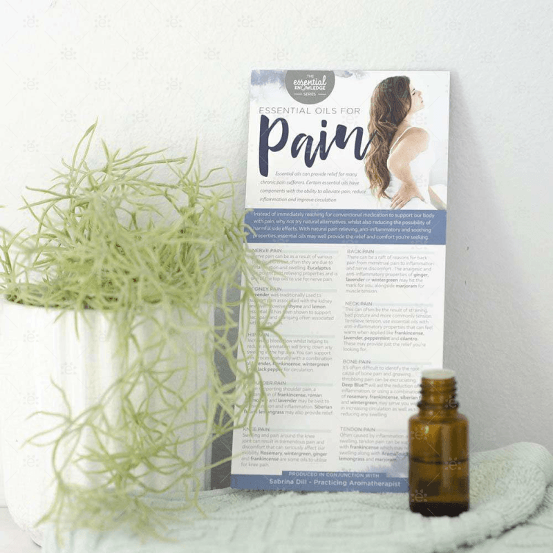 Essential Knowledge Series:  Oils For Pain (Single) Rack Cards