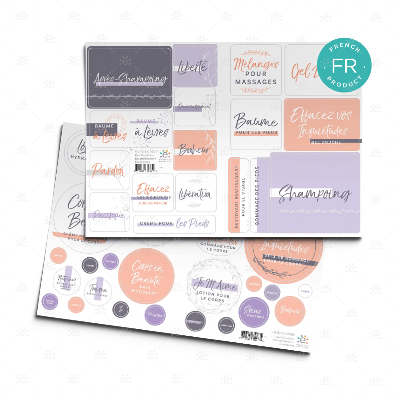 Essentially Balanced Emotions Replacement Label Sheet Set (2 Sheets) - French Labels