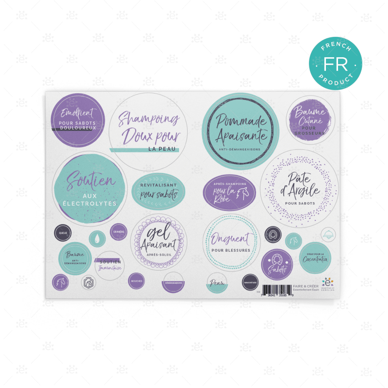 Essentially Equine Replacement Label Sheet Set (2 Sheets) - French Labels