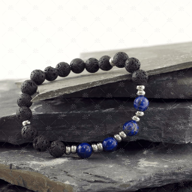 Justin:  Mens Lapis Lazuli & Lava Diffuser Bracelet Jewellery