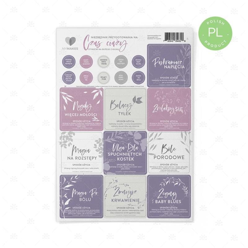 Mymakes:  Essentially Prepared In Pregnancy By Stephanie Fritz - Label Sheet Polish Labels