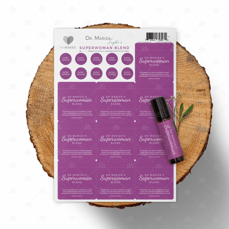 Mymakes:  Hormone Support Recipes By Dr Mariza Snyder - Superwoman Label Sheet X 10 Labels