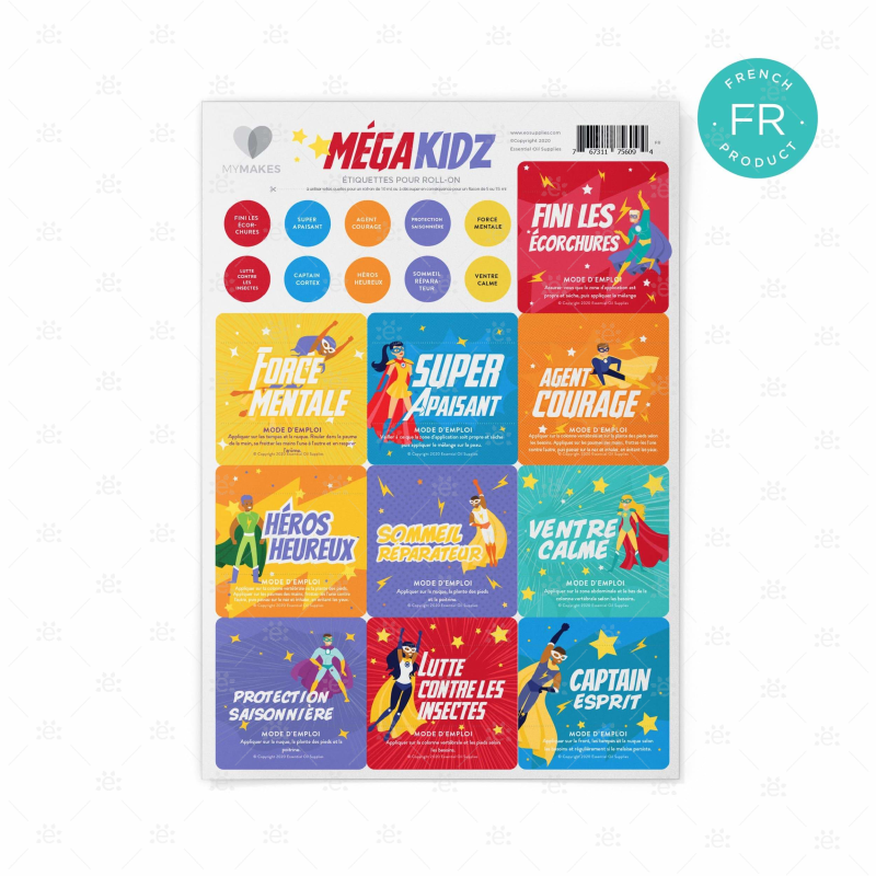 Mymakes:  Mega Kidz - Label Sheet French Labels