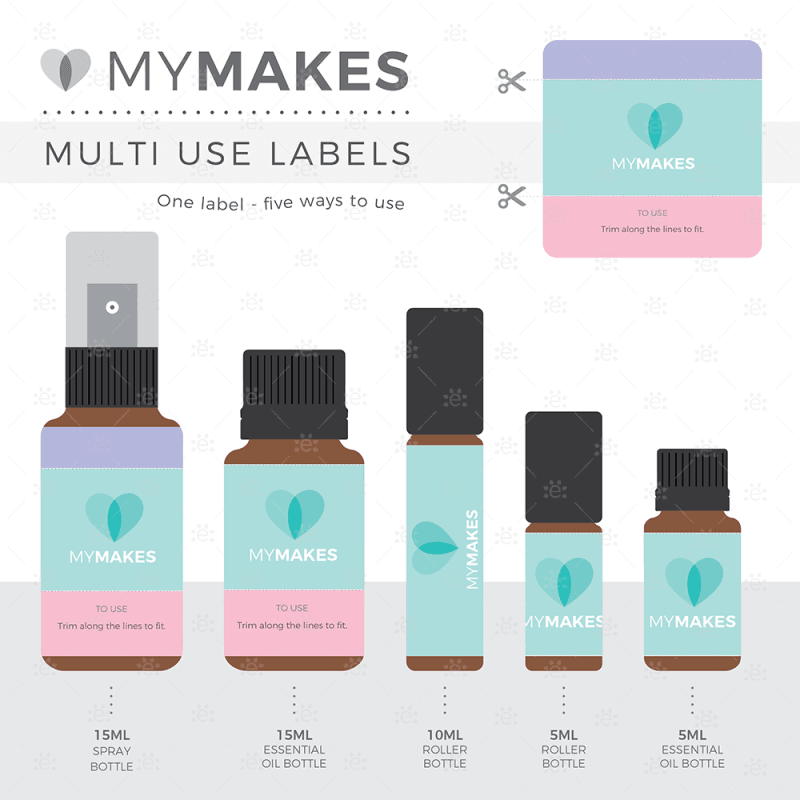 Mymakes:  Natural Essentials For Babies - Label Sheet Portuguese Labels