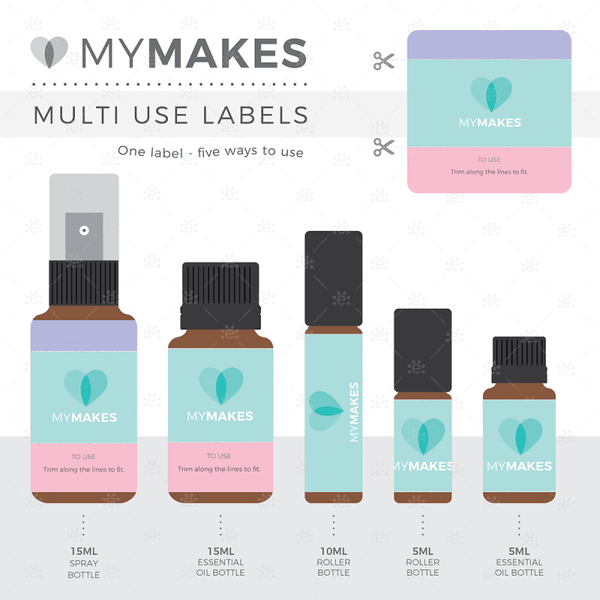 MyMakes : Supporting Teens - Label Sheet - ENGLISH - Essential Oil Supplies