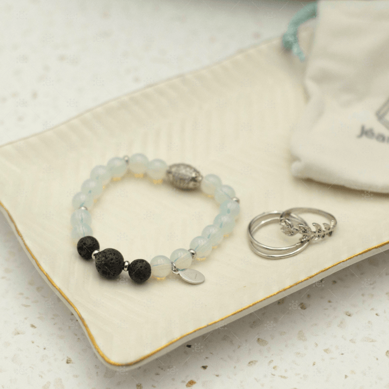Ophelia:  Opalite Gemstone Lava Diffuser Bracelet Jewellery