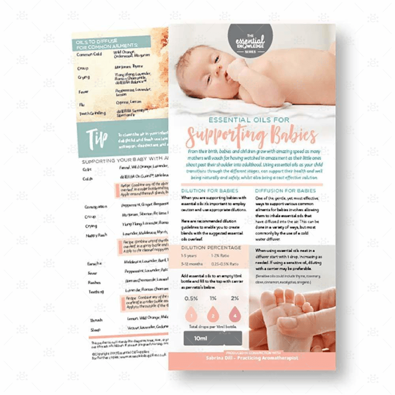 Supporting Babies Rack Card (single) - ENGLISH - Essential Oil Supplies