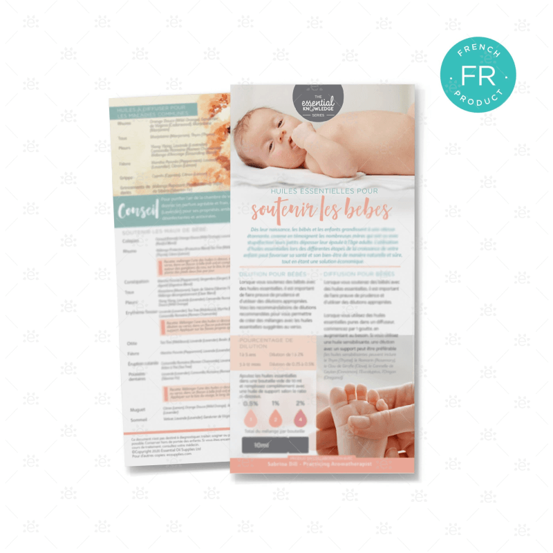 Paediatric Rack Card Supporting Babies Rack Card (single) - FRENCH - Essential Oil Supplies