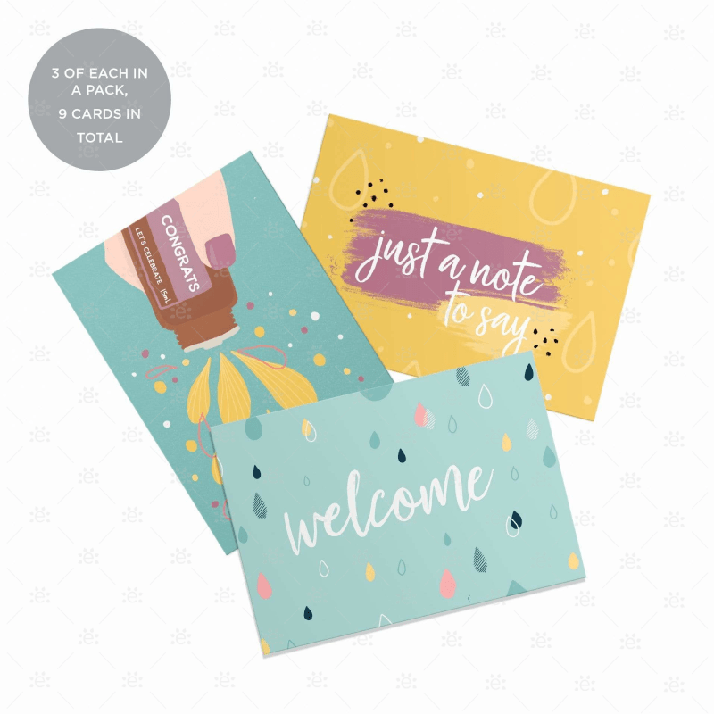 You're Essential Card Set - Congrats / Just to say / Welcome (Set of 9 cards, 3 of each)